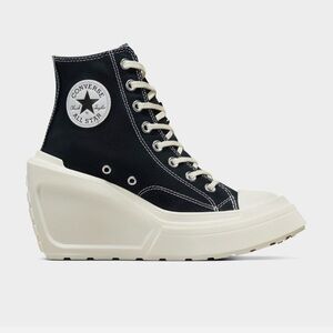 Converse Women's High-Top Black and Cream Platform Sneakers